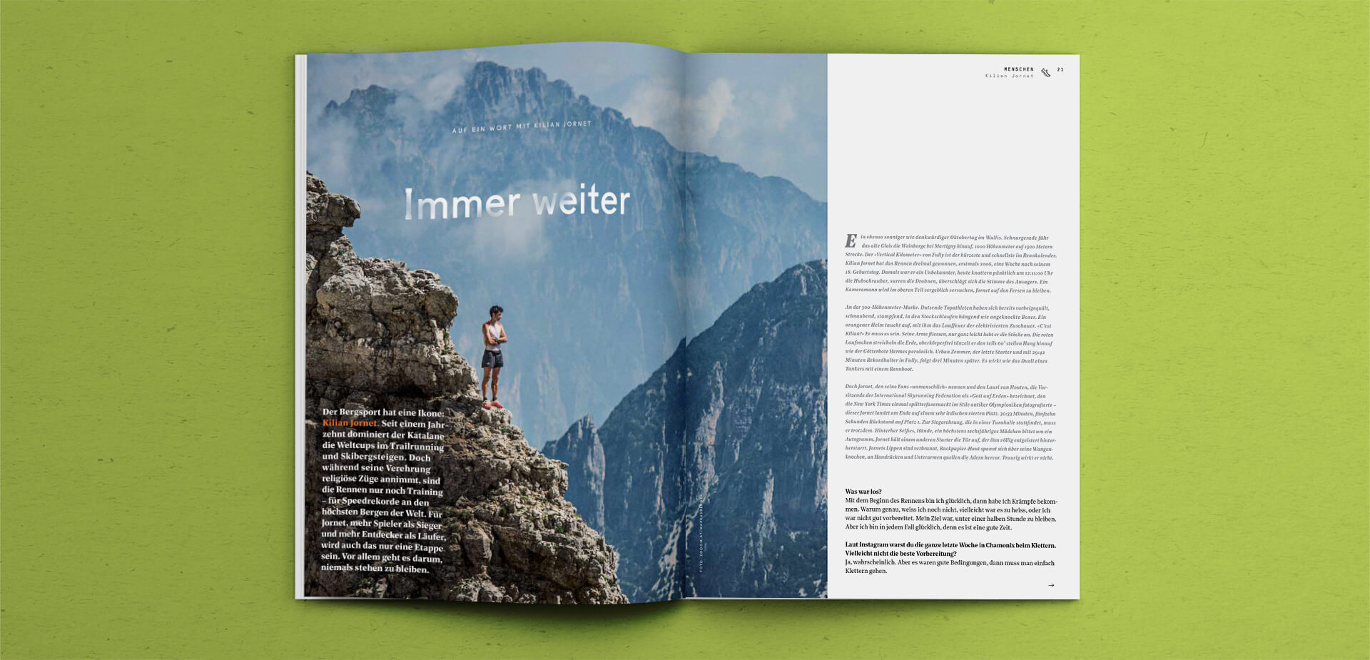 Spread of a story in the Outdoor Guide Magazine
