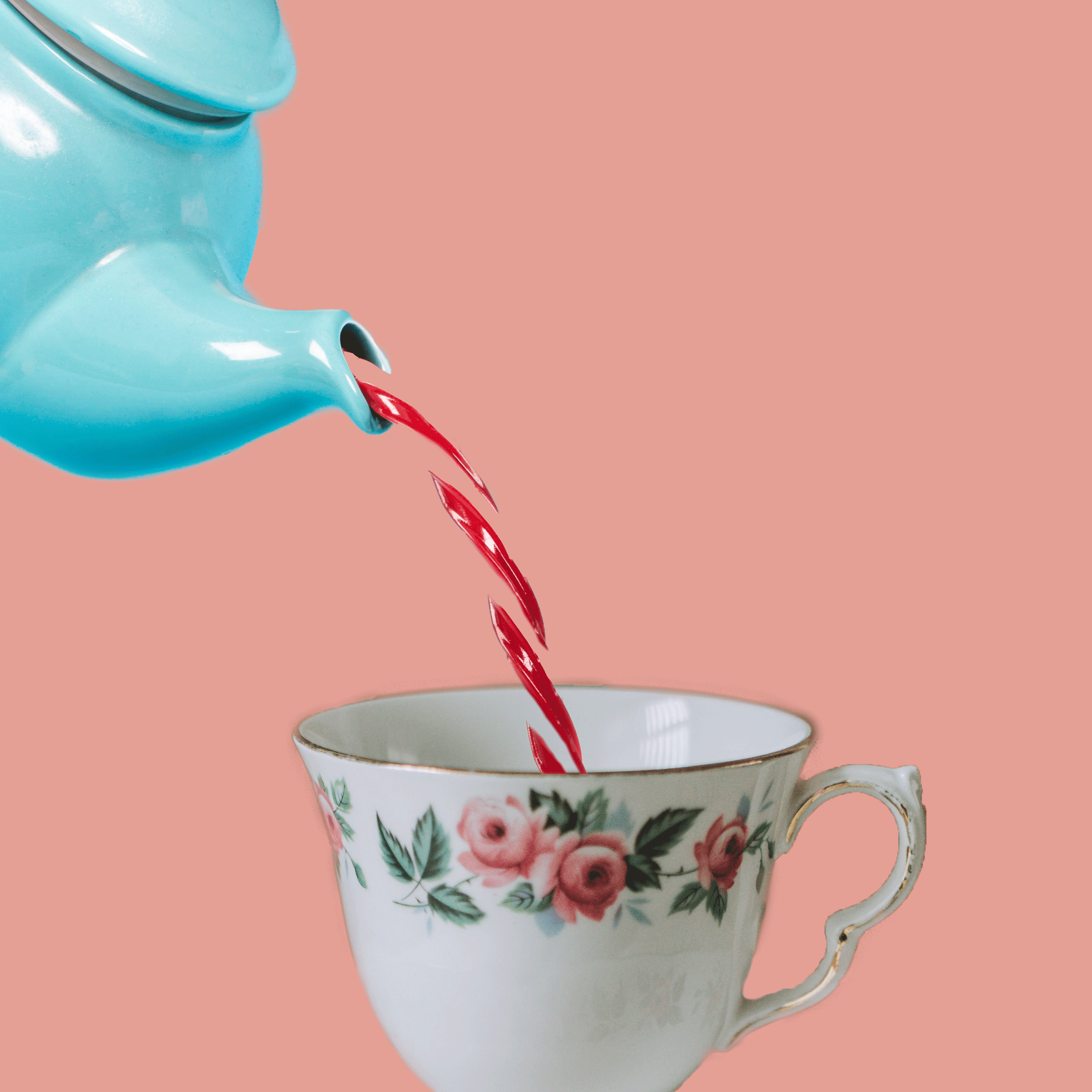 Animated Photo of pouring Tea into a Cup