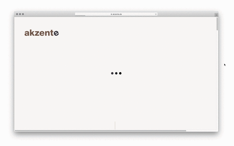 Screenrecording of an Animation on the Landing Page for akzente