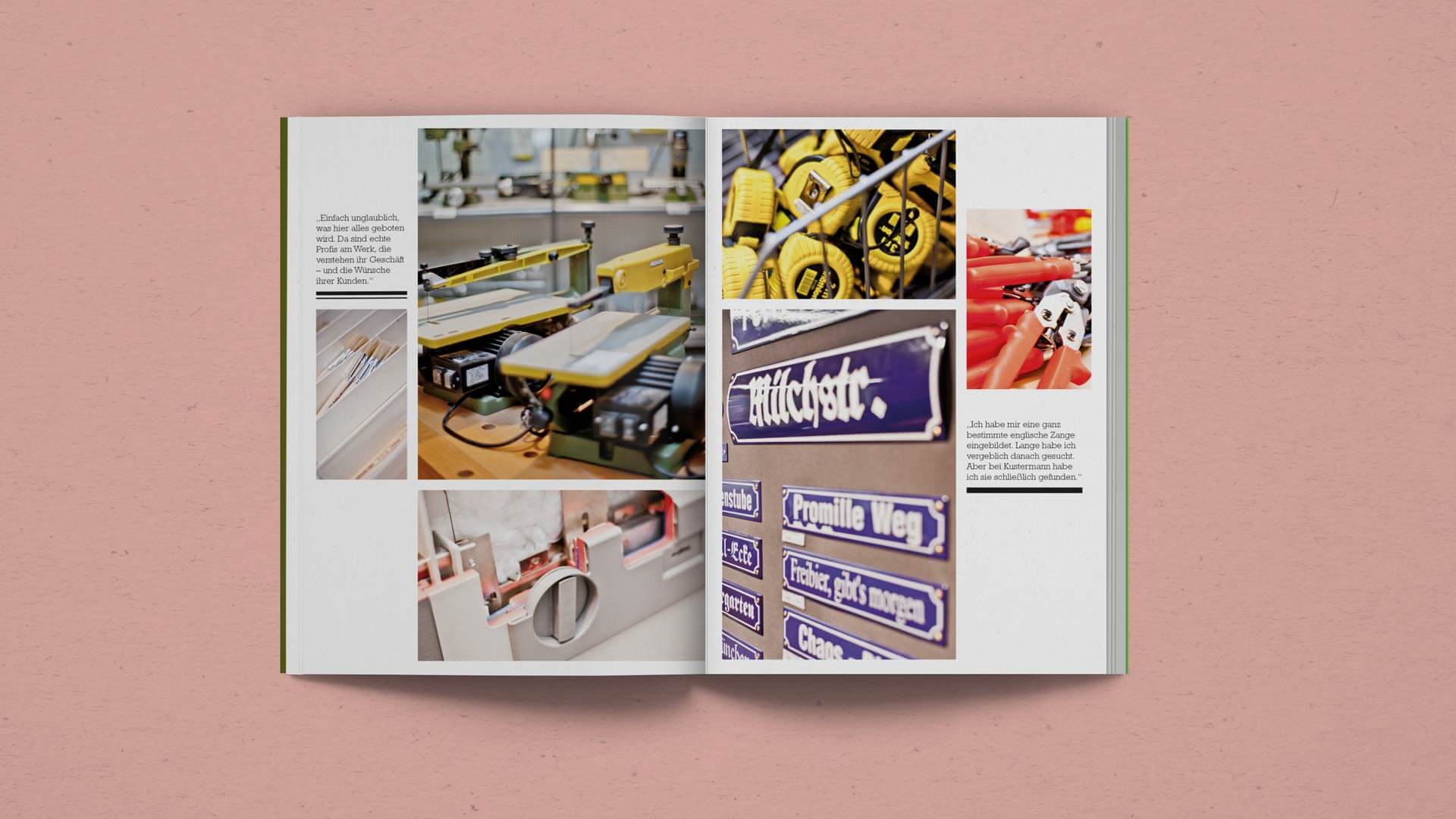 Spread full off Store Photographs in the Kustermann Brochure