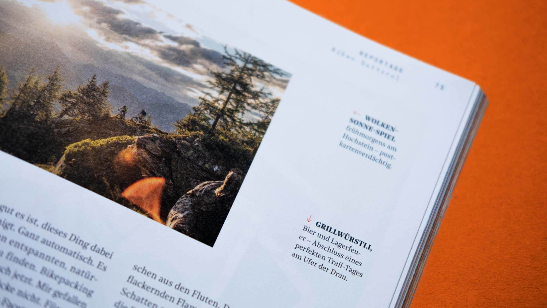 Closeup of a Spread inside the Outdoor Guide Magazine
