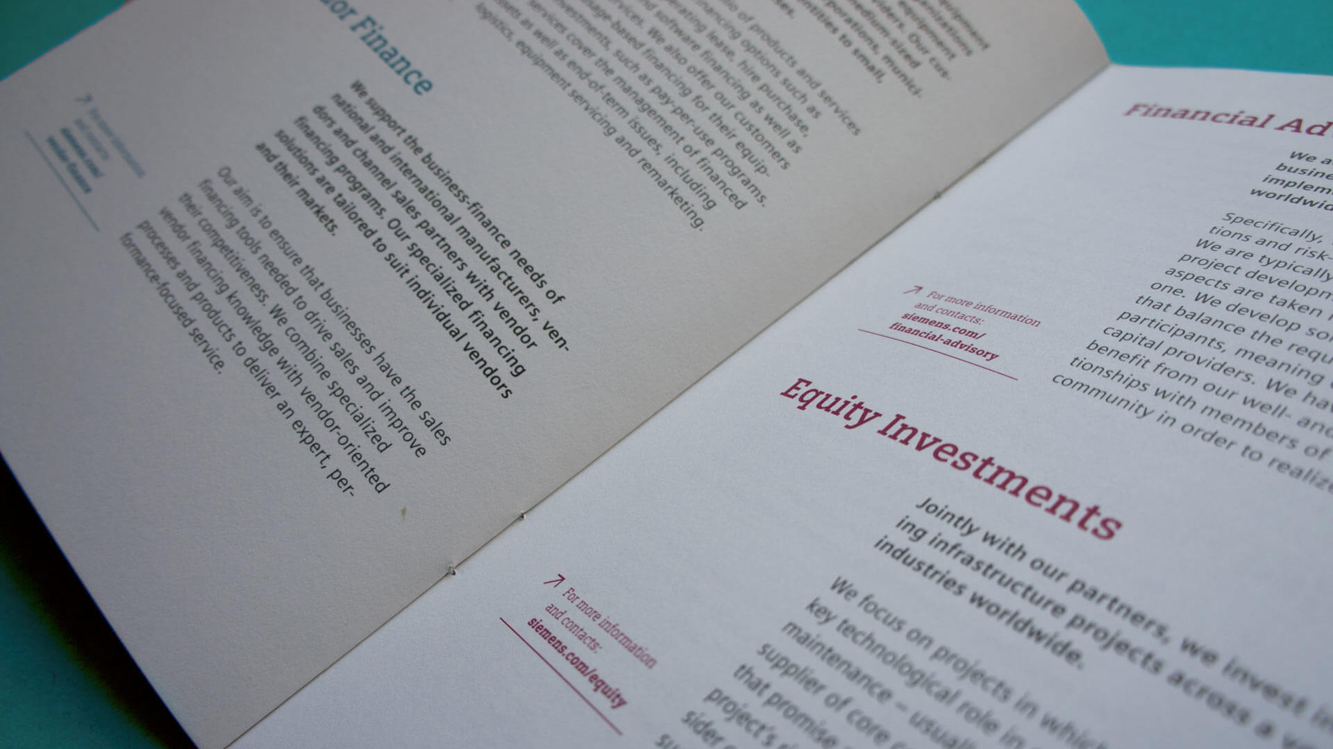 Closeup Photo of a Text Page in the Facts & Figures Brochure für SFS.