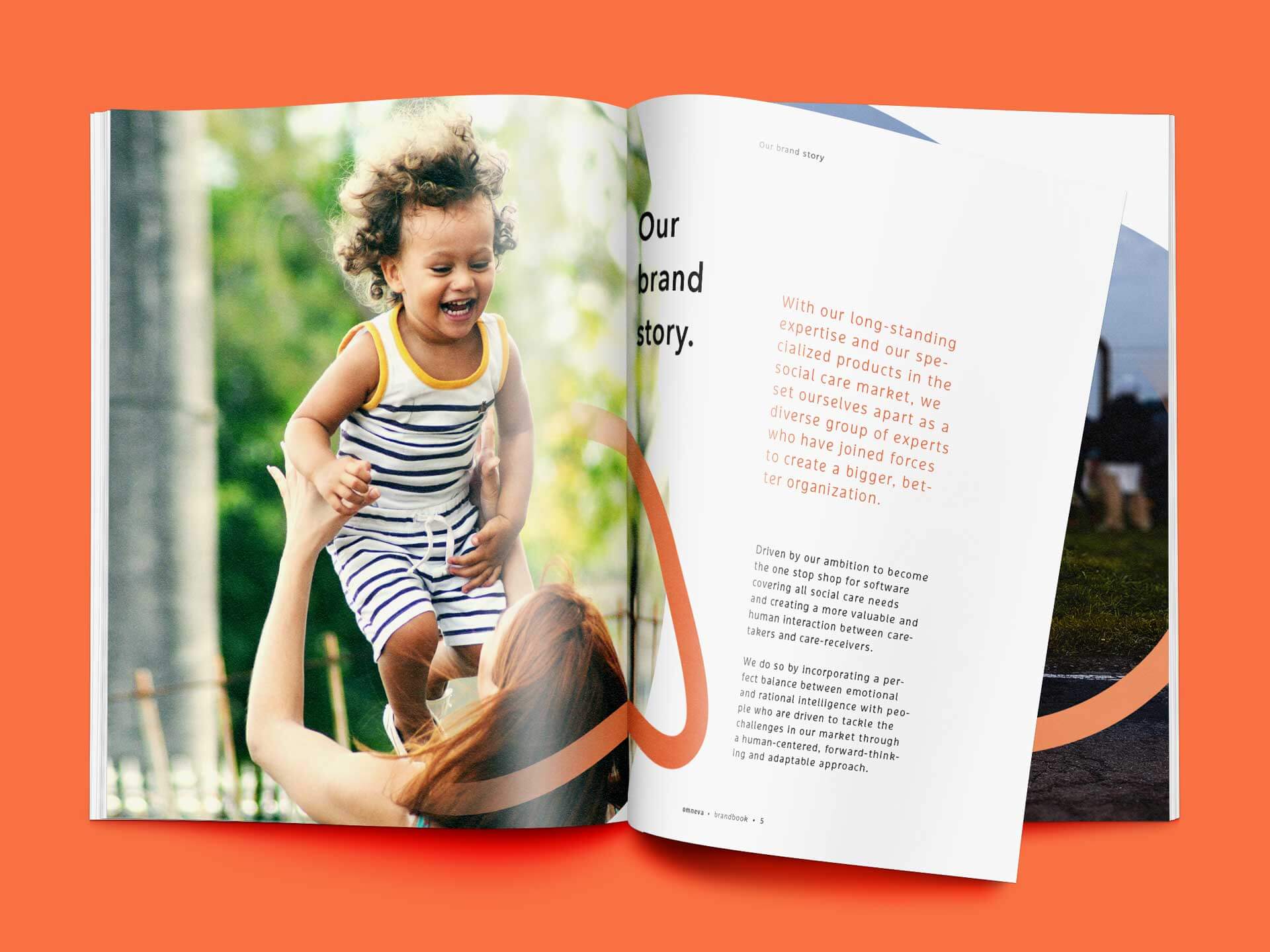 Spread with the Brand Story in the Brandbook for Omneva.